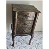 Image 2 : Embossed Metal and Wood Three-Drawer Chest