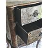 Image 6 : Embossed Metal and Wood Three-Drawer Chest