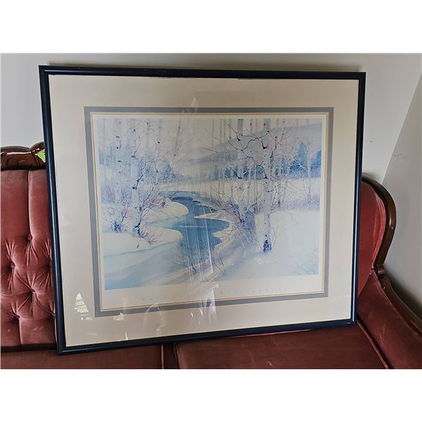 Framed Winter Landscape Print with Matting
