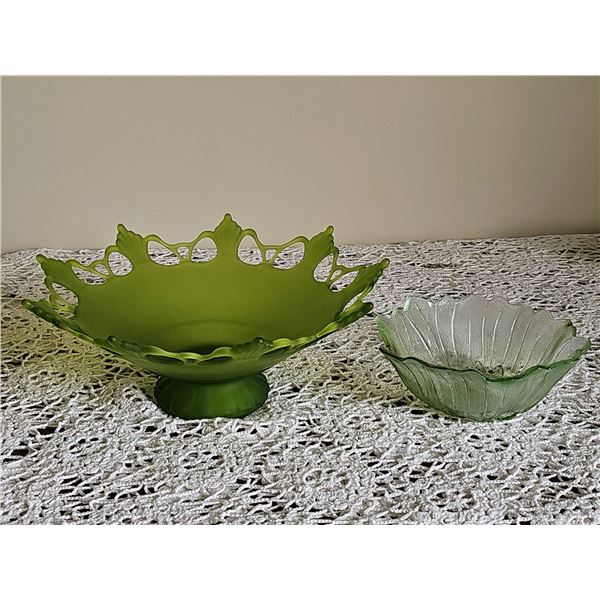 Green Decorative Glass Bowls