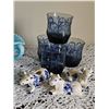 Image 3 : Blue Glass and Ceramic Figurines and Tableware Lot