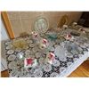 Image 2 : Pressed and Cut Glassware with Floral China Mugs
