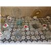 Image 3 : Pressed and Cut Glassware with Floral China Mugs