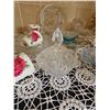 Image 5 : Pressed and Cut Glassware with Floral China Mugs