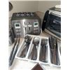 Image 2 : Kitchen Appliance and Utensil Lot: Toaster, Toaster Oven, Coffee Maker, Flatware, Knives