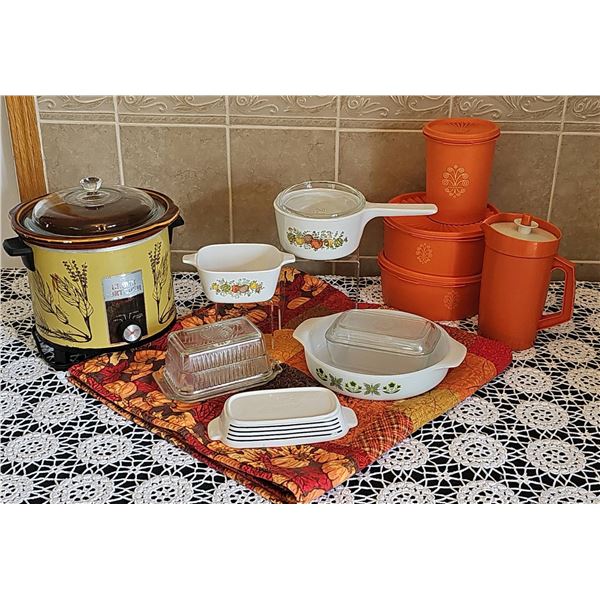 Kitchenware Including CorningWare, Pyrex, Vintage Crock Pot