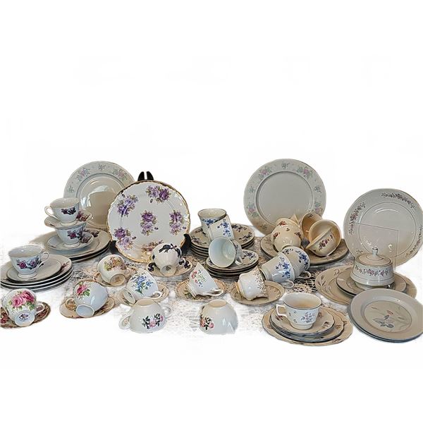 Fine China Floral Tea and Dinnerware Set