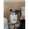 Image 5 : Kitchenware Bundle With Storage Jars, Corning Ware Percolator, and Covered Glass Dish
