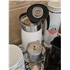 Image 7 : Kitchenware Bundle With Storage Jars, Corning Ware Percolator, and Covered Glass Dish