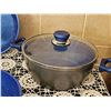 Image 4 : Nonstick Blue Speckled Cookware Set with Glass Percolator