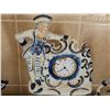 Image 2 : Blue and White Porcelain Figurines and Clock