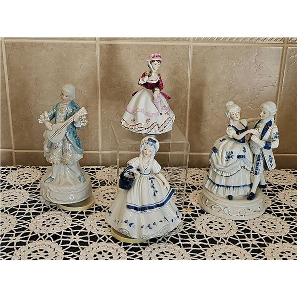 4 Porcelain Victorian-Style Figurines