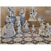 Image 7 : Porcelain Blue and White Figurine Collection, 10 Pieces
