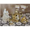 Image 1 : Yamatoro Japan Gold Porcelain Tea Set and Etched Glassware Collection