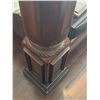 Image 4 : Dark Wood Four-Poster Queen Canopy Bed Frame