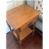 Image 5 : Tufted Grey Wingback Armchair\Table and Stool