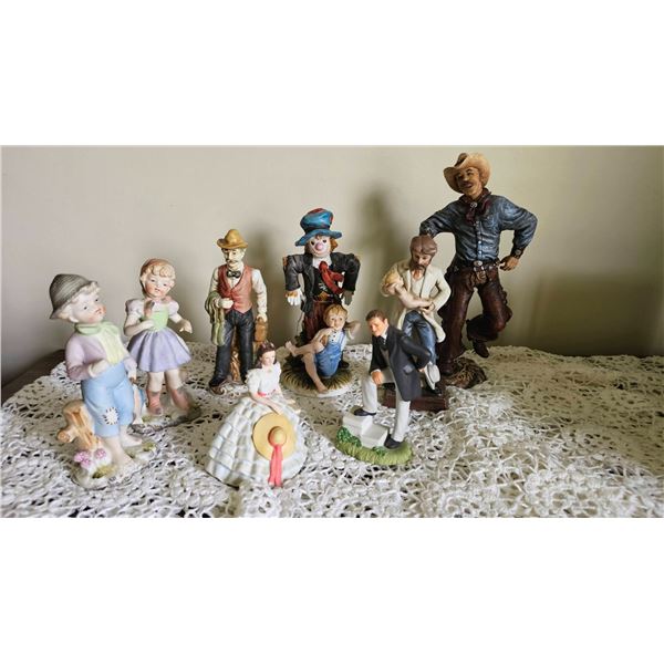Porcelain And Ceramic Figurines, Group Of Nine