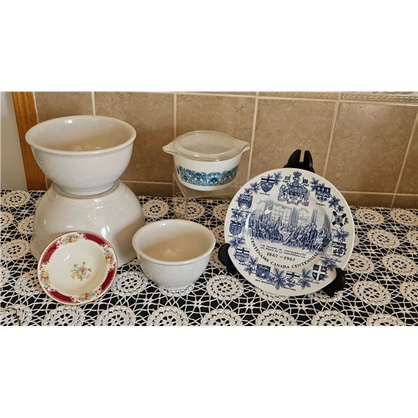 Tableware Including Pyrex, Wood & Sons, Canada Plate
