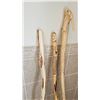 Image 3 : 3 Hand-Carved Wooden Walking Sticks