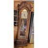 Image 1 : Oak Case Grandfather Clock with Brass Pendulum and Weights
