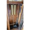 Image 3 : Oak Case Grandfather Clock with Brass Pendulum and Weights