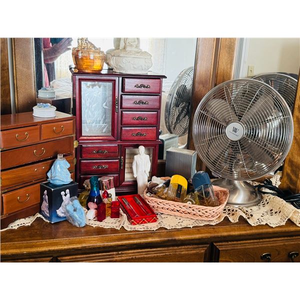 Vanity Decor, Perfume Bottles, and Desk Fan Collection