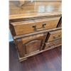 Image 3 : Oak Dresser With Triple Mirror And Brass Handles