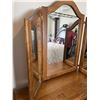 Image 4 : Oak Dresser With Triple Mirror And Brass Handles