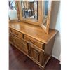 Image 5 : Oak Dresser With Triple Mirror And Brass Handles