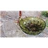 Image 6 : Green and Clear Pressed Glassware With Brass Bell