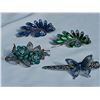 Image 1 : Four Decorative Metal Hair Clips with Gemstone Accents