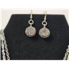 Image 3 : Silver Tone Druzy Pendant Necklace and Earring Set