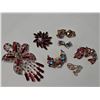Image 1 : Rhinestone Brooch and Clip-On Earring Lot