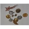 Image 6 : Rhinestone and Faux Pearl Brooch and Clip-On Earrings Lot