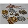 Image 8 : Rhinestone and Faux Pearl Brooch and Clip-On Earrings Lot