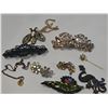 Image 1 : Nine Mixed Costume Jewelry Brooches, Clips, and Pendants