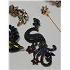 Image 2 : Nine Mixed Costume Jewelry Brooches, Clips, and Pendants