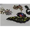 Image 3 : Nine Mixed Costume Jewelry Brooches, Clips, and Pendants