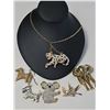 Image 1 : Animal-Themed Brooches and Panther Pendant Necklace