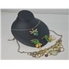 Image 1 : Costume Jewellery With Green Stones and Gold Tone Metal