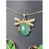Image 2 : Costume Jewellery With Green Stones and Gold Tone Metal