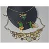 Image 4 : Costume Jewellery With Green Stones and Gold Tone Metal