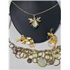 Image 5 : Costume Jewellery With Green Stones and Gold Tone Metal
