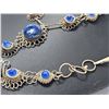 Image 5 : Silver Tone Filigree Jewellery Set With Blue Glass Cabochons