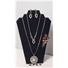 Image 1 : Avon 2013 Brooch, Red Rhinestone Jewelry Set, and Faux Pearl Pendant