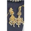 Image 5 : Gold-Tone Kundan Necklace Set, Pink Floral Brooch, and Bulova Quartz Watch