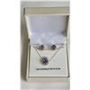 Image 1 : Sterling Silver Amethyst Necklace and Earring Set