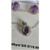 Image 3 : Sterling Silver Amethyst Necklace and Earring Set