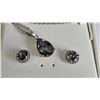 Image 3 : Genuine Mystic Topaz and CZ Pendant and Earring Set