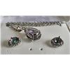 Image 4 : Genuine Mystic Topaz and CZ Pendant and Earring Set
